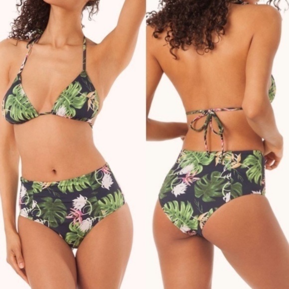 NWT LIVELY The Swim High Waist Tropical Bikini Bottoms Large - Picture 3 of 7